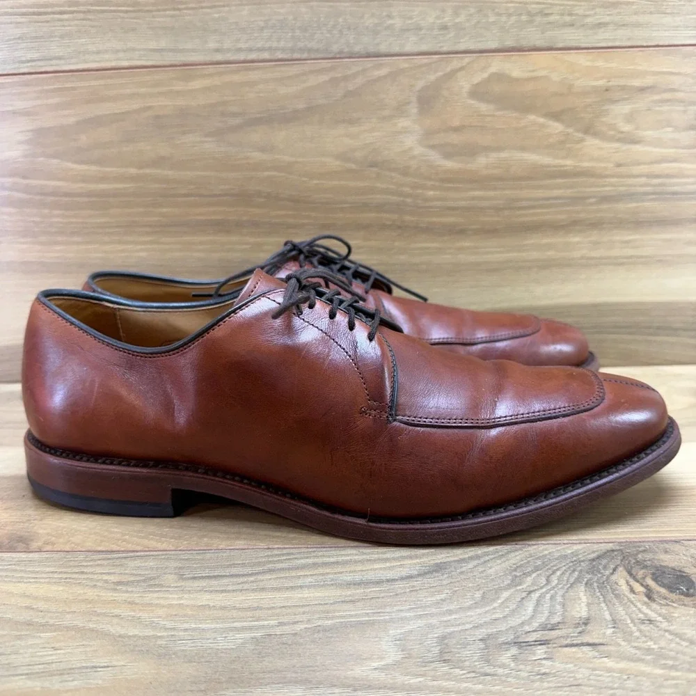Allen Edmonds Delray Brown Leather Split Toe Dress Oxfords 9 D Reddish‎ Brown